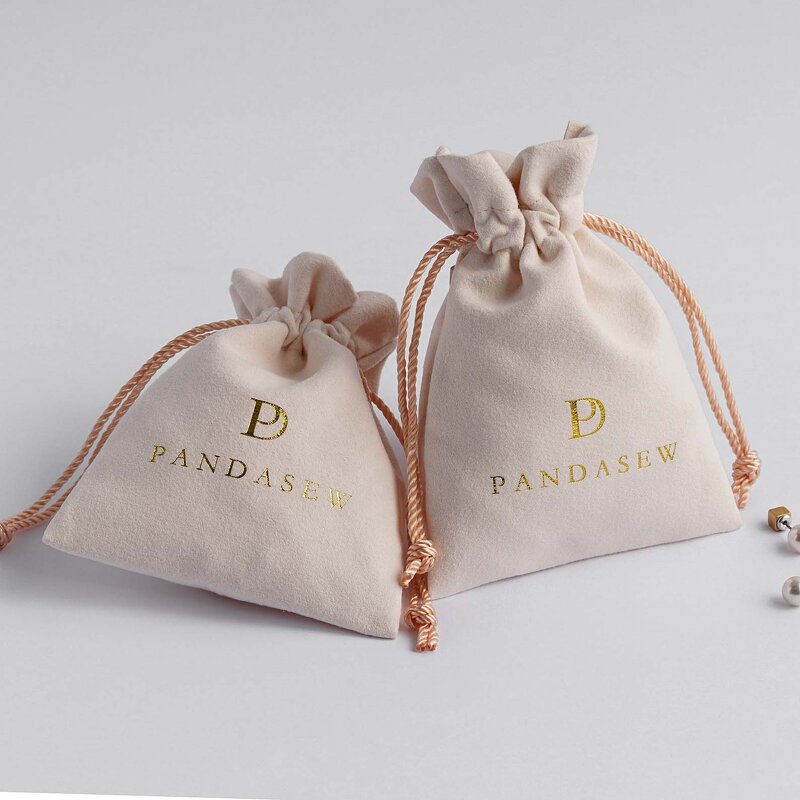 Velvet Pouch Manufacturer - Custom Logo Gold Hot Stamping Velvet Jewelry Pouch