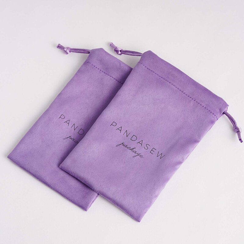 Jewelry Pouch Manufacturer - Custom Logo Suede Drawstring Necklace Bracelet Pouch