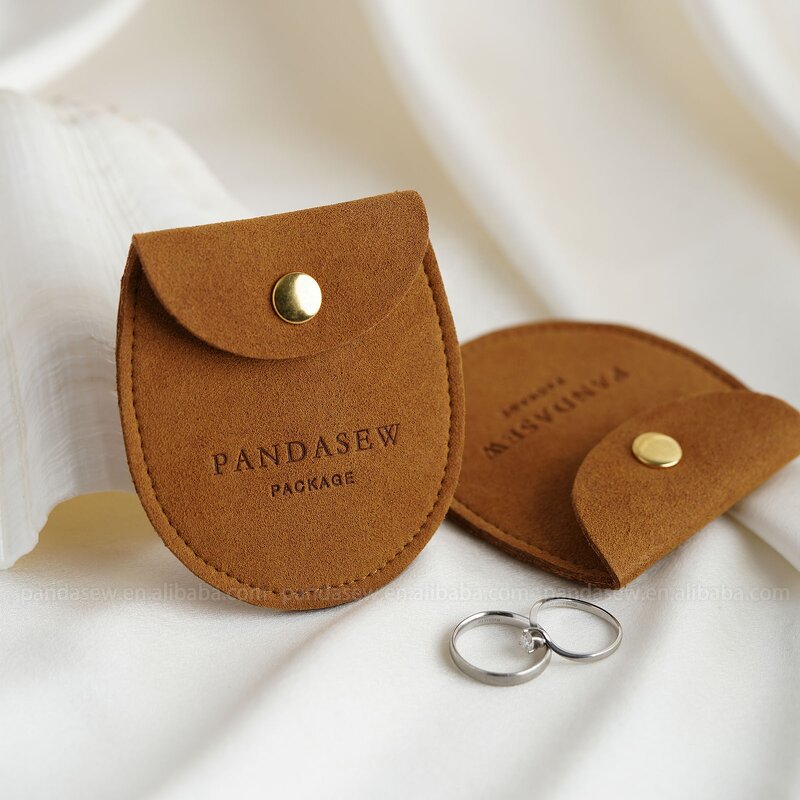 Jewelry Pouch Manufacturer - Custom Logo Thick Microfiber Mini Snap Button Ring Pouch