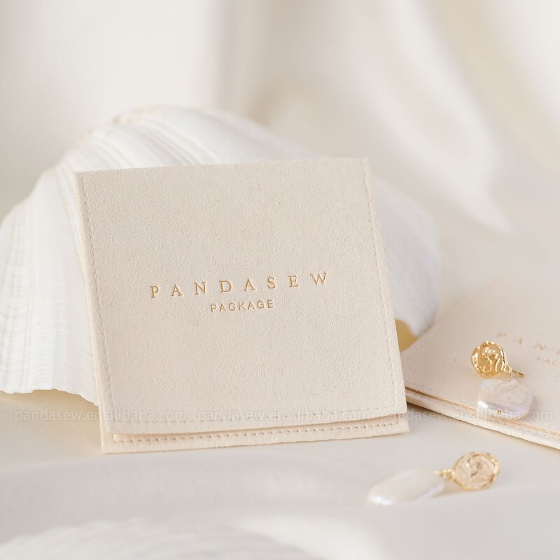 Jewelry Pouch Manufacturer - Custom Logo Luxury Microfiber Envelop Ring Necklace Pouch