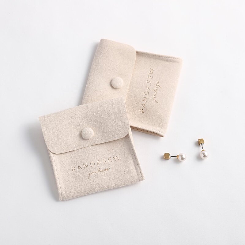Jewelry Pouch Manufacturer - Custom Logo Microfiber Suede Pouch Rings Earrings
