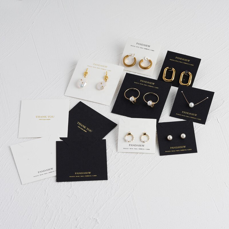 Display Card Manufacturer - 8x8/6x6cm Black Custom Logo Earring Necklace Card