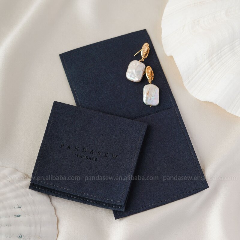 Jewelry Pouch Manufacturer - Custom Logo Lovely Microfiber Envelop Necklace Earrings Pouch