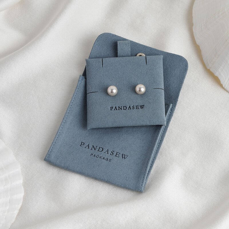 Jewelry Pouch Manufacturer - Custom Logo Microfiber Snap Button with Insert Pad Pouch