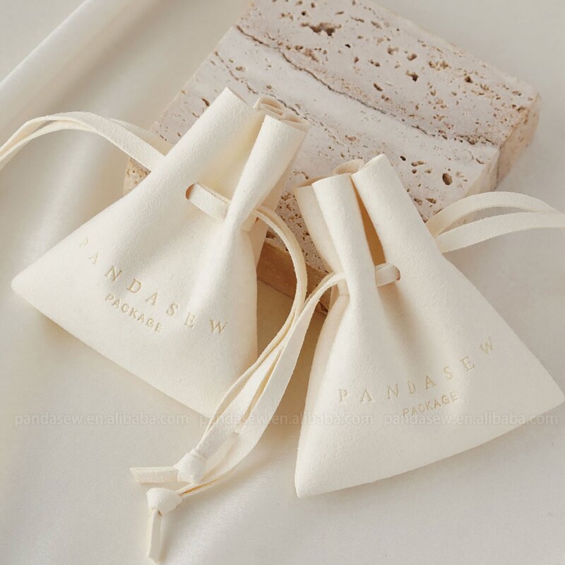 Jewelry Pouch Manufacturer - Custom Logo Microfiber Drawstring Earring Ring Necklace