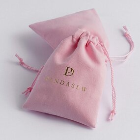 Velvet Pouch Manufacturer - Custom Logo Pink Velvet Suede Gift Jewelry Pouch