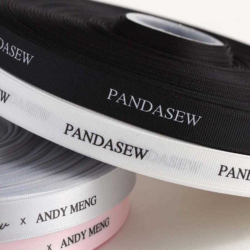 Ribbon Manufacturer - Custom Logo Silk Screen Printed Brand Name Polyester Ribbon