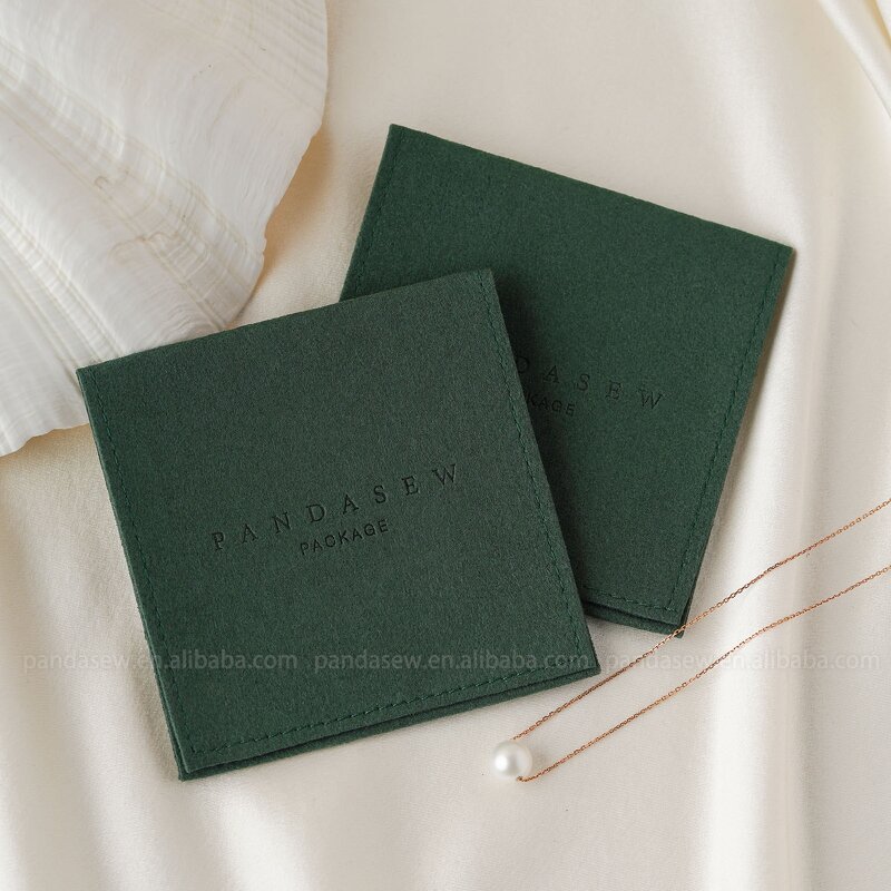 Jewelry Pouch Manufacturer - Custom Logo Lovely Microfiber Envelop Necklace Earrings Pouch