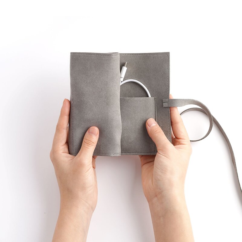 Cable Organizer - Custom Logo 14mm Microfiber USB Charger Cord Organizer Travel