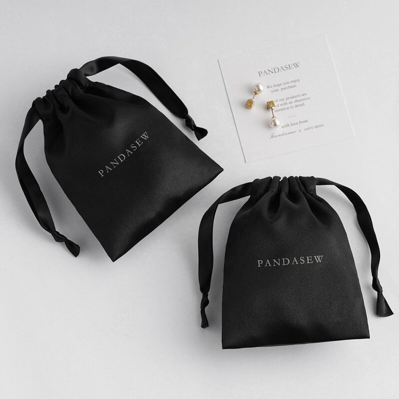 Satin Pouch Manufacturer - Wholesale Luxury Black Satin Drawstring Dust Bag