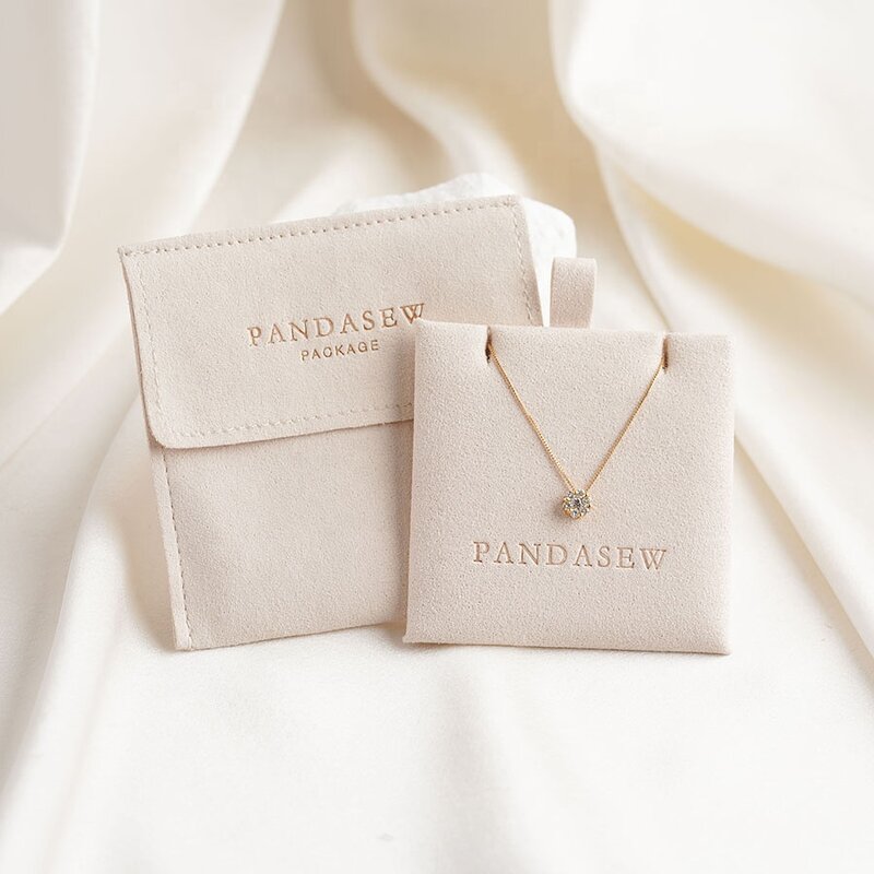 Jewelry Pouch Manufacturer - Custom Logo Suede Microfiber Drawstring with Insert Pad