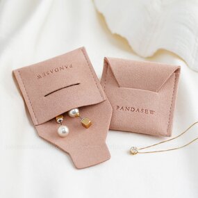 Jewelry Pouch Manufacturer - Custom Logo 1.4mm Microfiber Luxury Ring Necklace Pouch