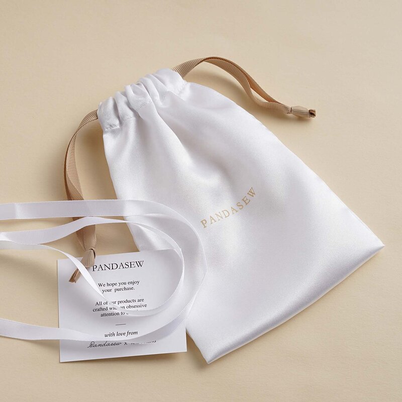 Satin Pouch Manufacturer - Custom Logo White Satin Wedding Favor Gift Pouch