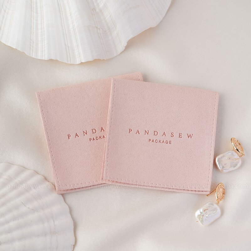 Jewelry Pouch Manufacturer - Custom Logo Luxury Microfiber Envelop Ring Necklace Pouch