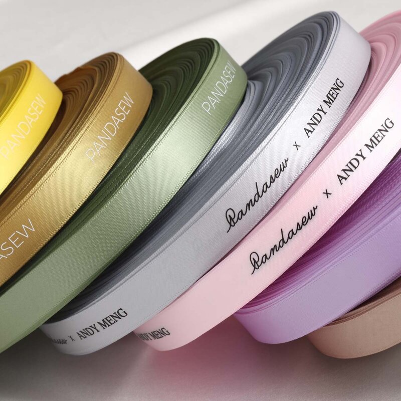 Ribbon Manufacturer - Custom Logo Silk Screen Printed Brand Name Polyester Ribbon