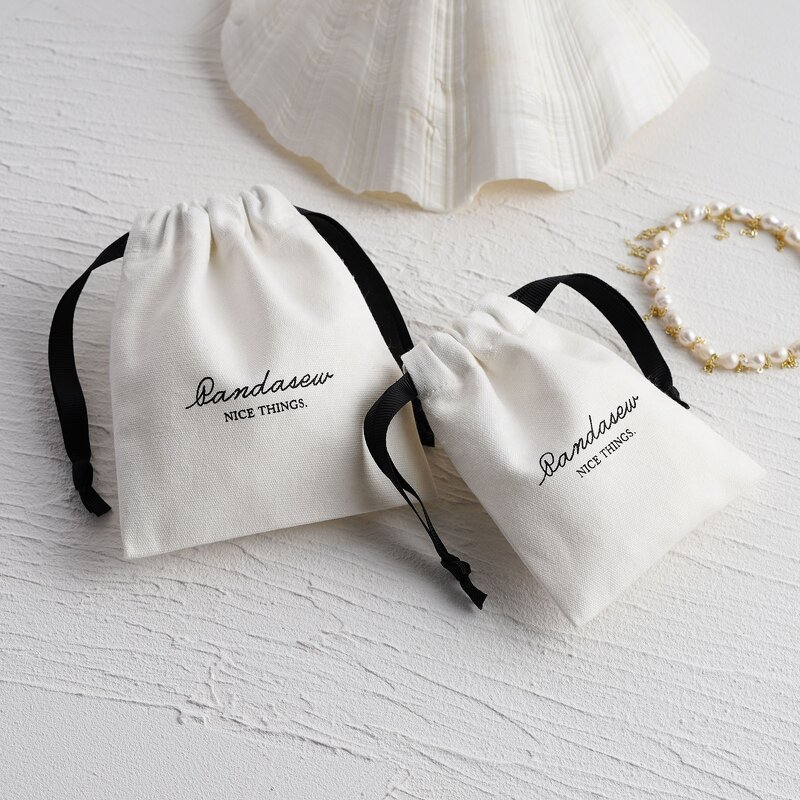 Cotton Bag Manufacturer - Custom Logo 3X4 Inch White Wholesale Cotton Canvas Pouch