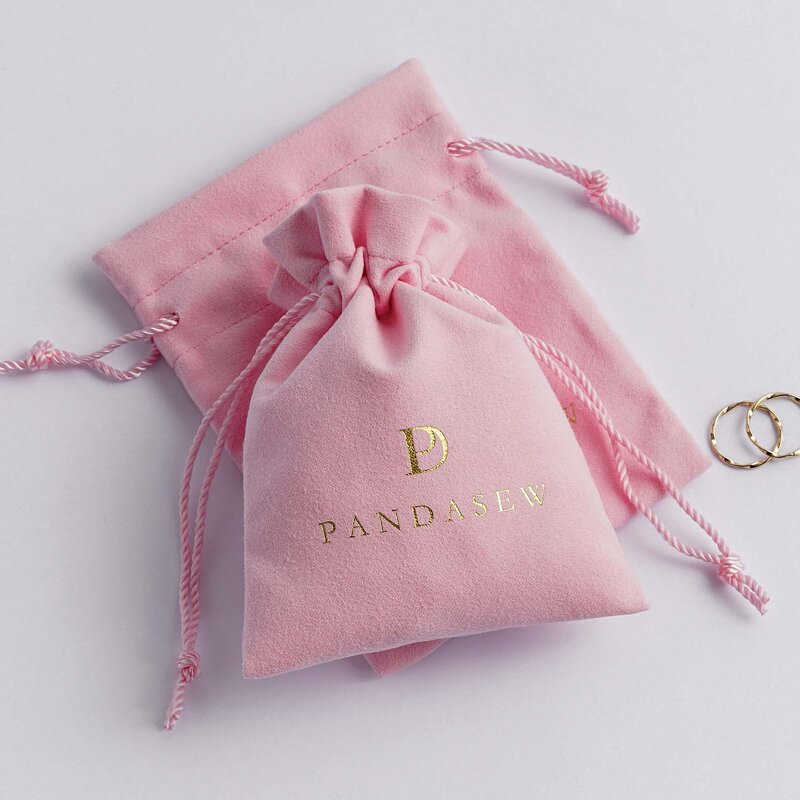 Velvet Pouch Manufacturer - Custom Logo Luxury Pink Velvet Suede Jewelry Pouch