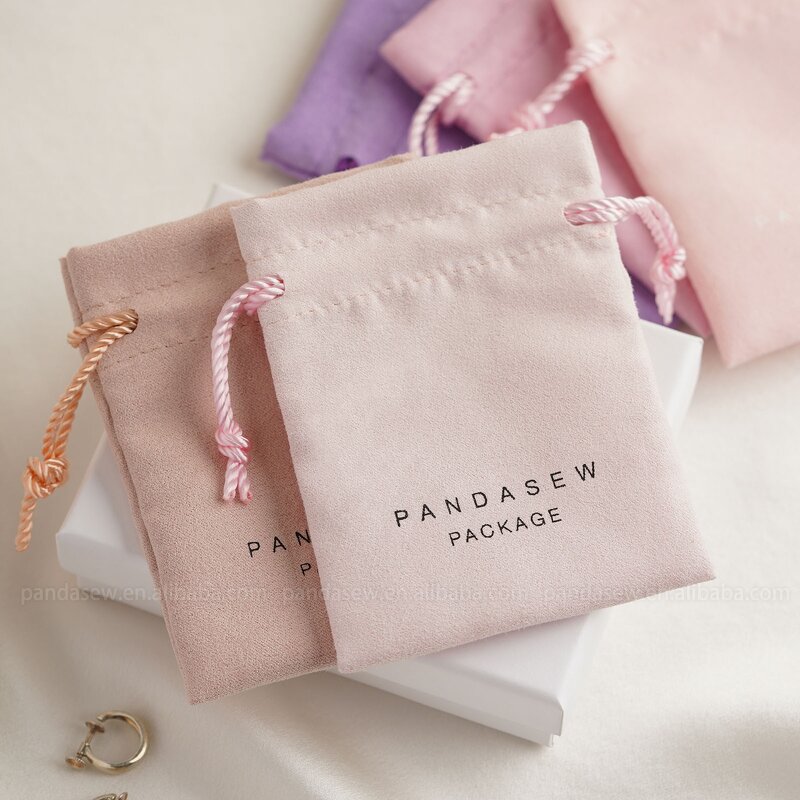 Jewelry Pouch Manufacturer - Custom Logo Luxury Suede Pochette Mini Accessories Pouch