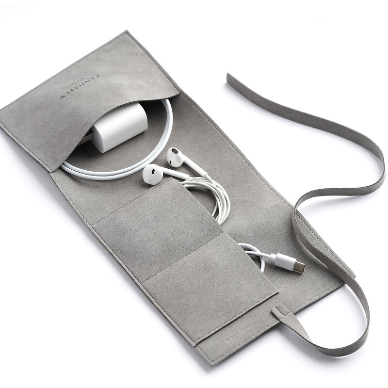 Cable Organizer - Custom Logo 14mm Microfiber USB Charger Cord Organizer Travel