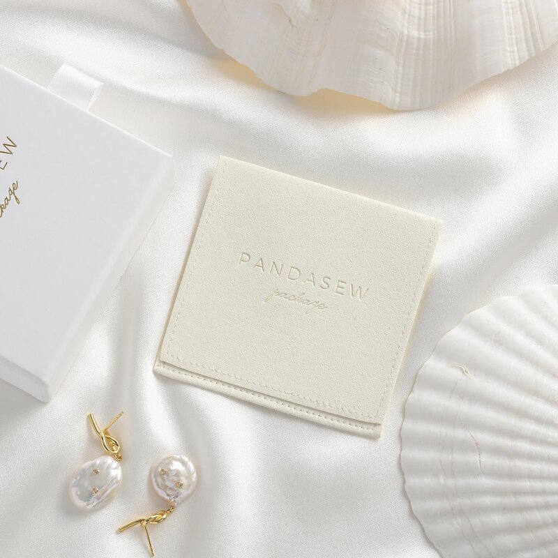 Jewelry Pouch Manufacturer - Custom Logo Small Microfiber Fabric Flap Gift Pouch