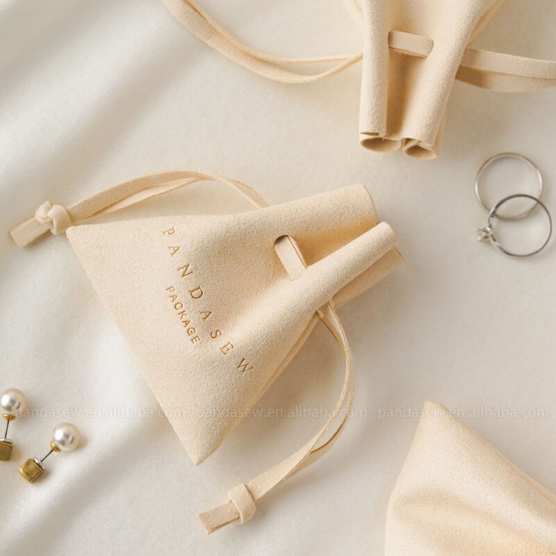 Jewelry Pouch Manufacturer - Custom Logo Microfiber Small Drawstring Jewelry Pouch