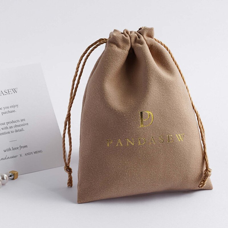 Velvet Pouch Manufacturer - Custom Logo Coffee Velvet Necklace Ring Earring Pouch