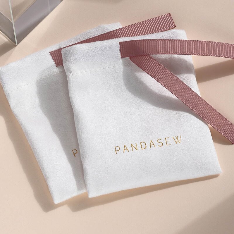 Jewelry Pouch Manufacturer - Custom Logo 3X4 Inch Flannel Suede Drawstring Pouch