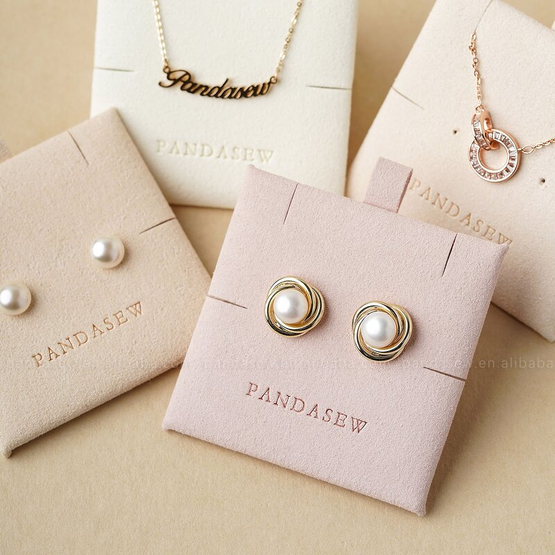 Jewelry Pouch Manufacturer - Custom Logo Luxury Microfiber Earring Necklace Fabric Tags