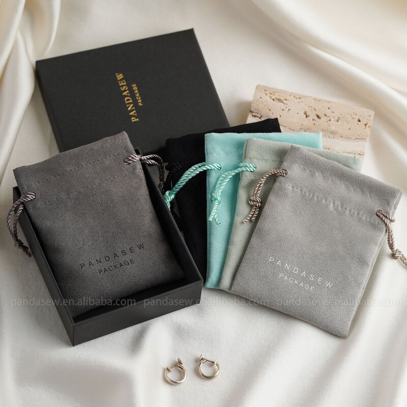 Jewelry Pouch Manufacturer - Custom Logo Luxury Suede Pochette Mini Accessories Pouch