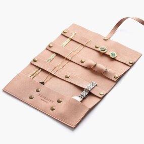 Jewelry Organizer - Custom Logo 1.4mm Microfiber Roll up Travel Storage Pouch