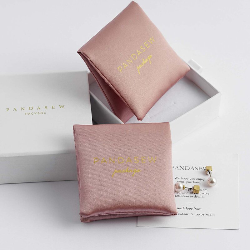 Satin Pouch Manufacturer - Custom Logo Satin Envelope Flap Necklace Jewelry Pouch