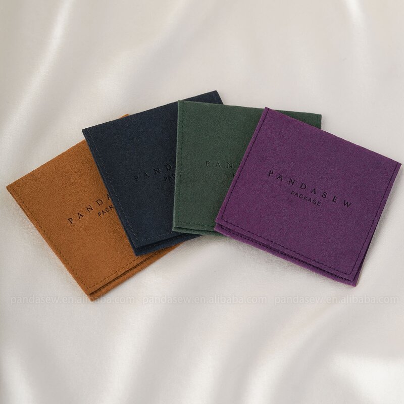 Jewelry Pouch Manufacturer - Custom Logo Lovely Microfiber Envelop Necklace Earrings Pouch