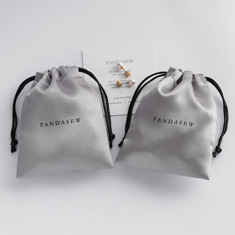 Satin Pouch Manufacturer - Custom Logo Small Luxury Satin Jewelry Drawstring Pouch