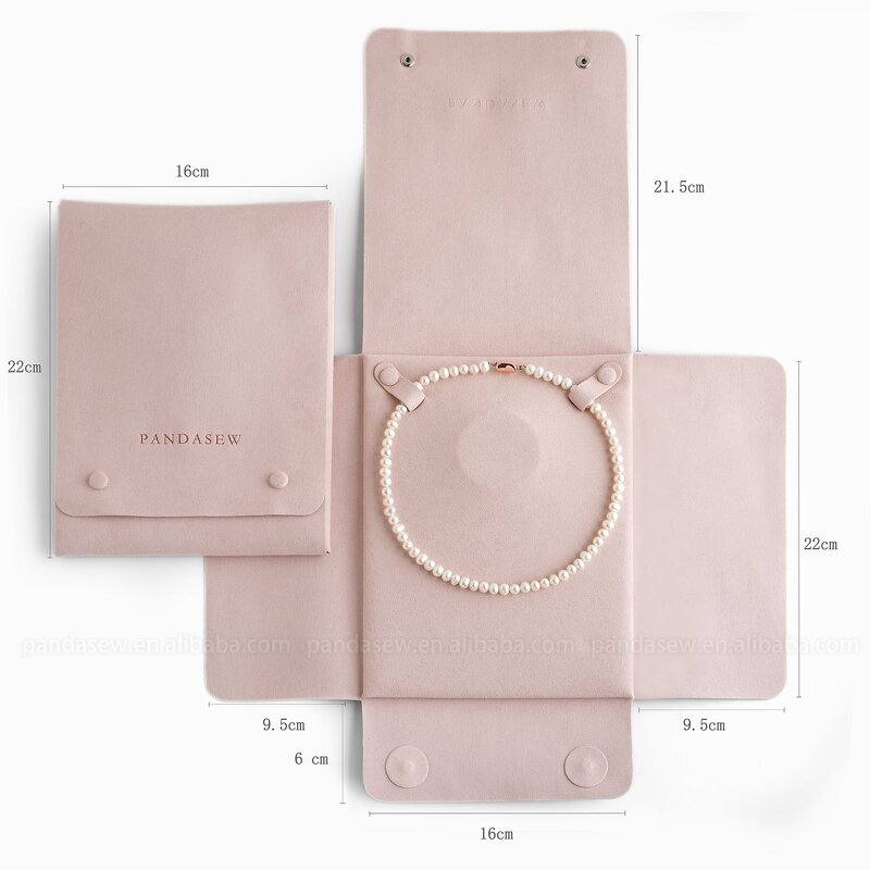 Jewelry Tray Manufacturer - Custom Logo Pink Microfiber Necklace Display Plate