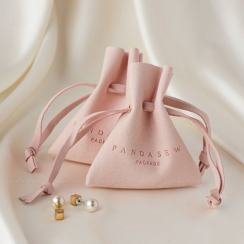 Jewelry Pouch Manufacturer - Custom Logo Luxury Microfiber Drawstring Necklace Earrings