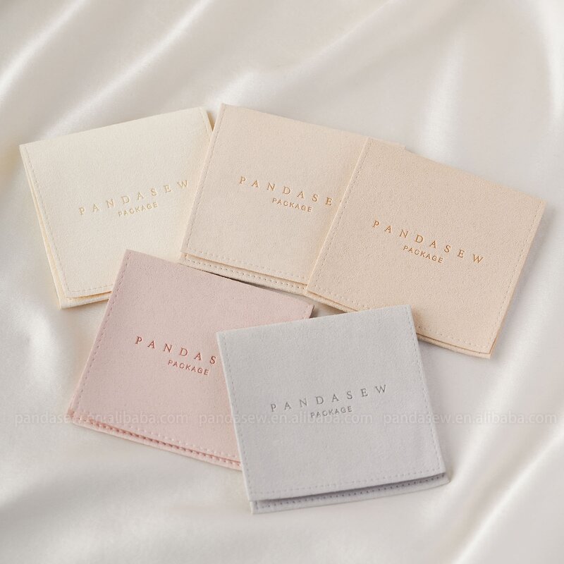 Jewelry Pouch Manufacturer - Custom Logo Luxury Microfiber Envelop Ring Necklace Pouch