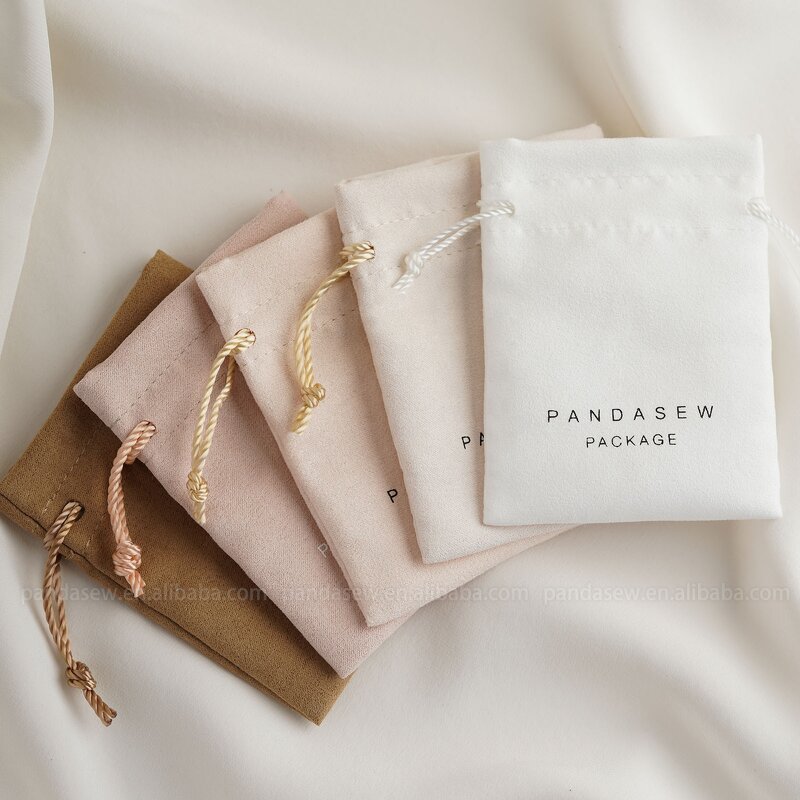 Jewelry Pouch Manufacturer - Custom Logo Suede Drawstring Chic Gift Earrings Pouch