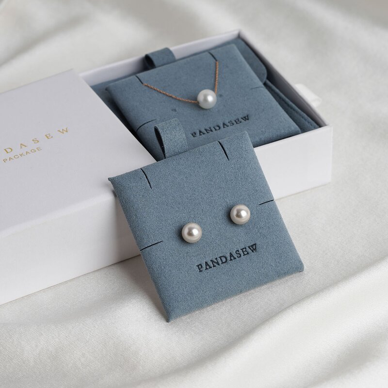 Jewelry Pouch Manufacturer - Custom Logo Microfiber Snap Button with Insert Pad Pouch