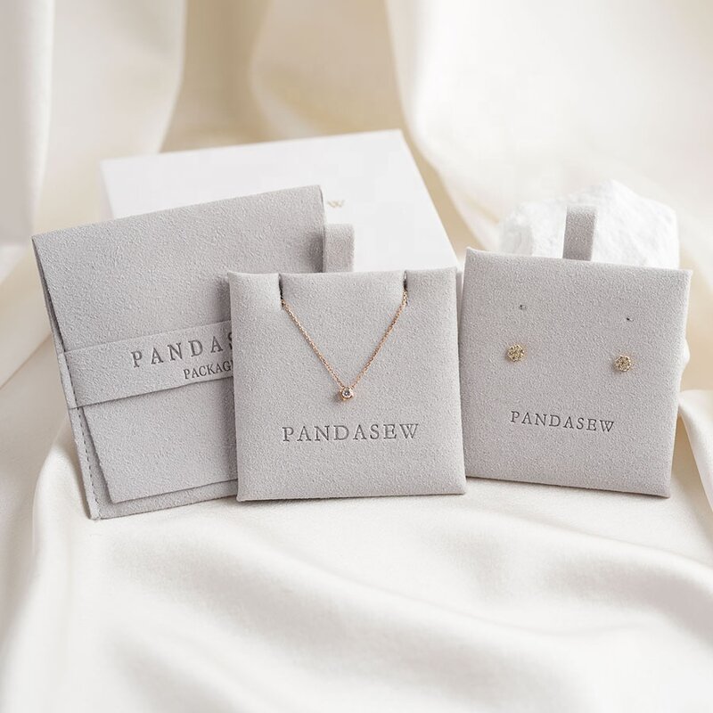 Jewelry Pouch Manufacturer - Custom Logo Suede Microfiber Drawstring with Insert Pad