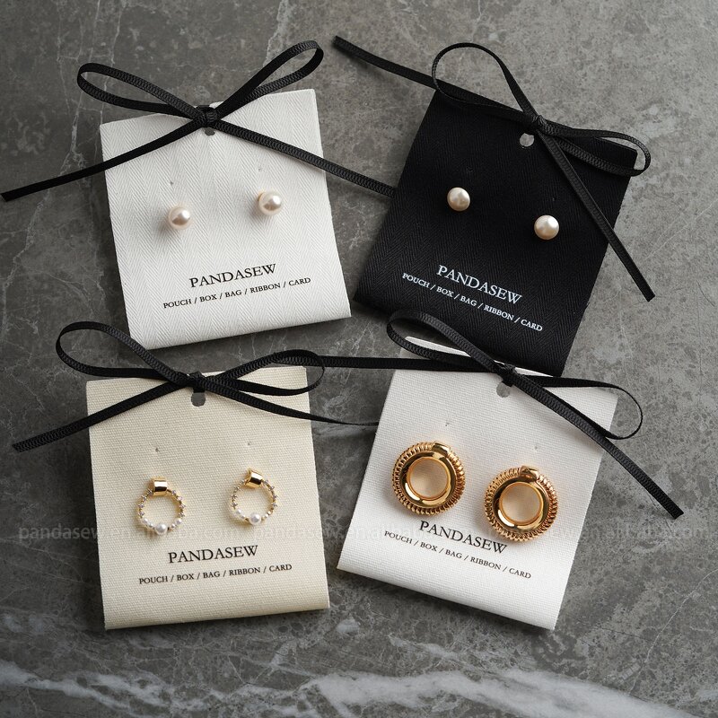 Fabric Card Manufacturer - Custom Logo Cotton Earring Holder Fabric Cards Tags