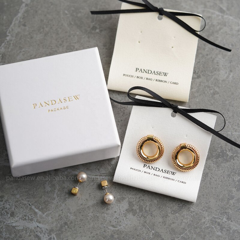 Fabric Card Manufacturer - Custom Logo Cotton Earring Holder Fabric Cards Tags