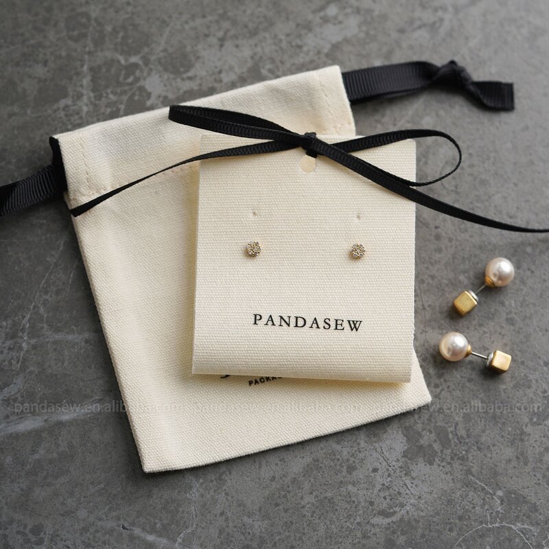 Fabric Card Manufacturer - Custom Logo Cotton Earring Holder Fabric Cards Tags