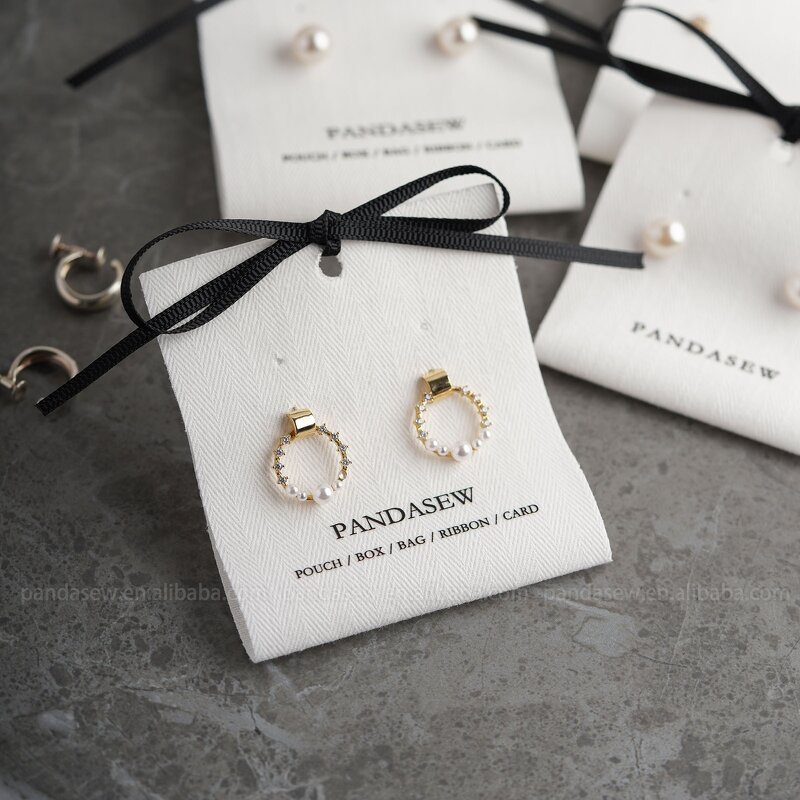 Fabric Card Manufacturer - Custom Logo Earring Holder Fabric Cards Jewelry Tags