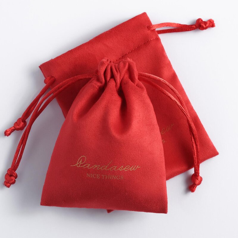 Jewelry Pouch Manufacturer - Custom Logo Suede Drawstring Watch Necklace Bracelet
