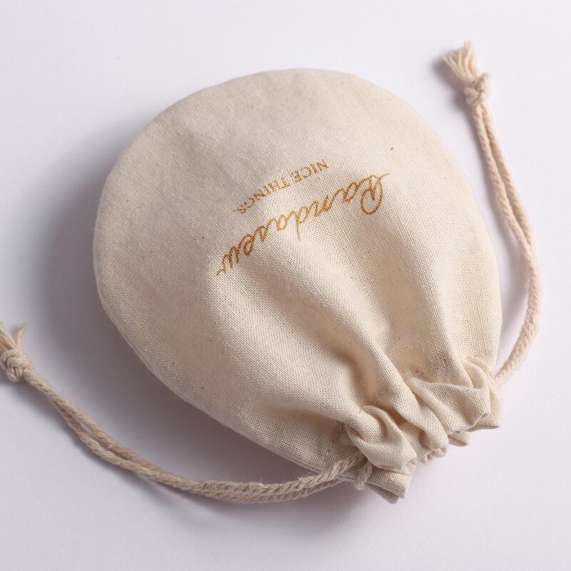 Cotton Bag Manufacturer - Custom Logo Muslin Round Bottom Cotton Drawstring Bag