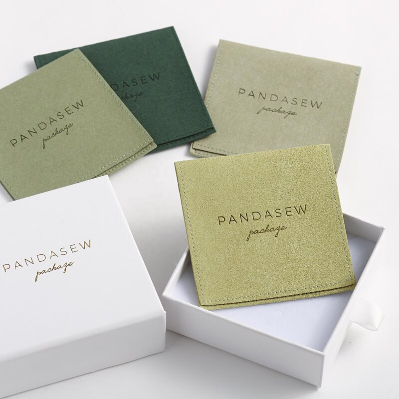 Jewelry Pouch Manufacturer - Custom Logo Microfiber Envelope Flap Necklace Pouch