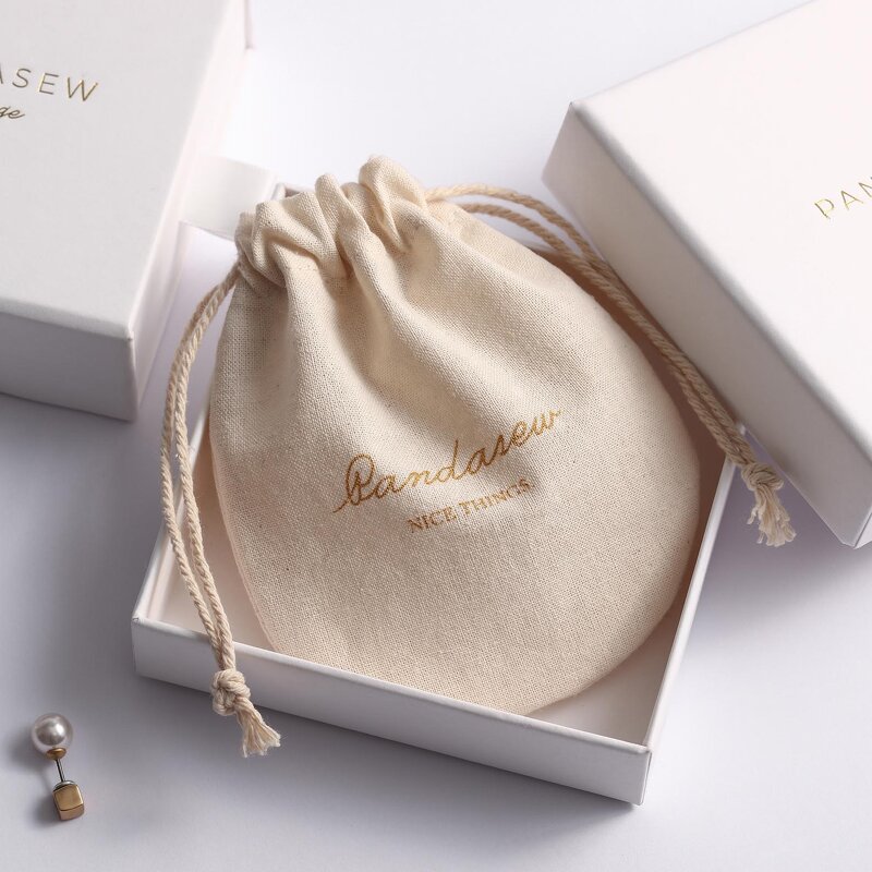 Cotton Bag Manufacturer - Custom Logo Muslin Round Bottom Cotton Drawstring Bag