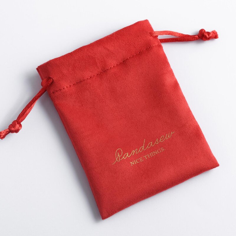 Jewelry Pouch Manufacturer - Custom Logo Suede Drawstring Watch Necklace Bracelet