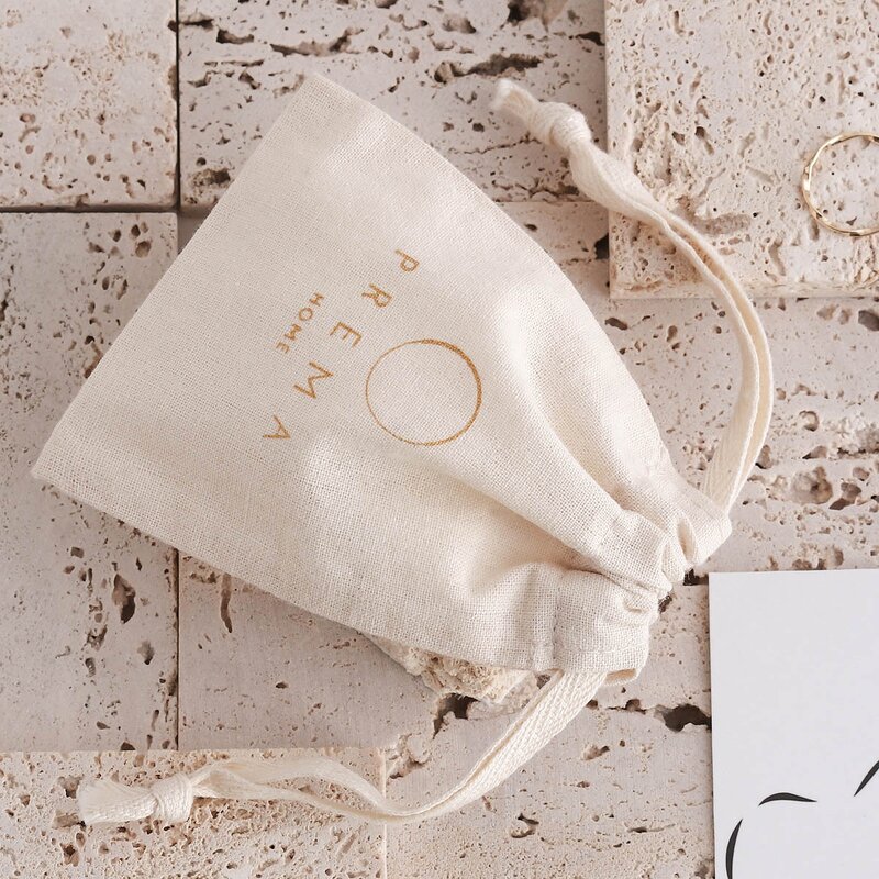 Cotton Bag Manufacturer - Custom Logo Natural Muslin Cotton Jewelry Drawstring