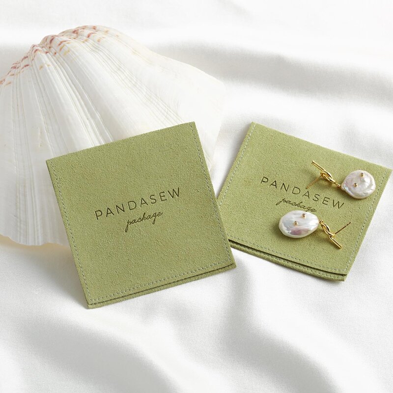 Jewelry Pouch Manufacturer - Custom Logo Microfiber Envelope Flap Necklace Pouch